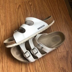 White three buckle Birkenstock sandals 10 (41)